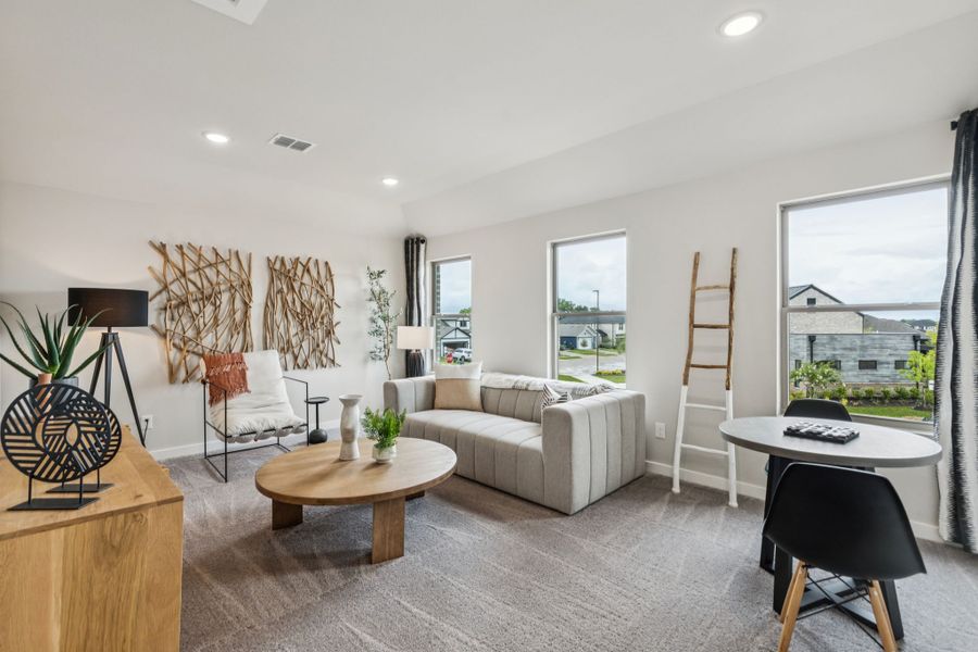 REPRESENTATIVE PHOTO – Game Room in a Lakehaven Oak model home in Farmersville TX by Trophy Signature Homes