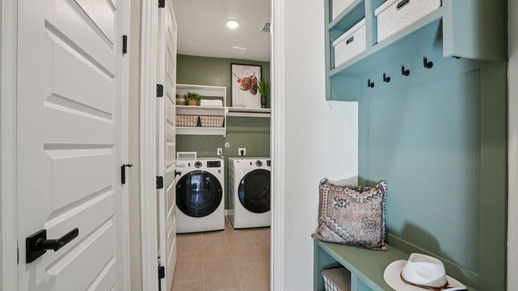 Furnished interior in a model home at Stream Waters in Seguin (Image 32).