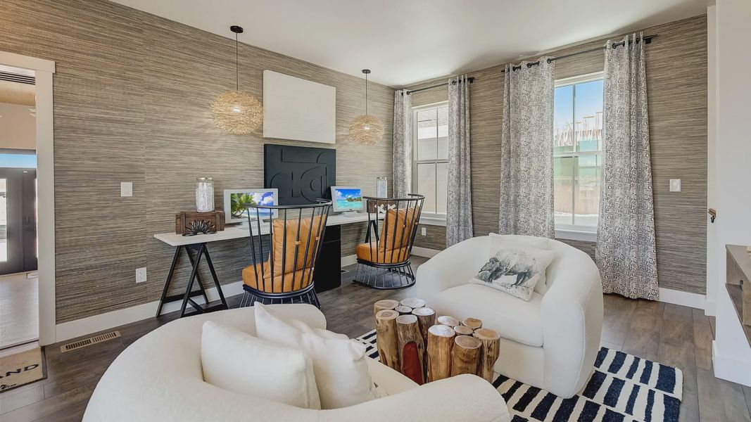 Furnished interior in a model home at Westerly in Erie (Image 13).