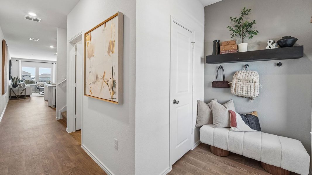 Furnished interior in a model home at Palomino in Manor (Image 7).