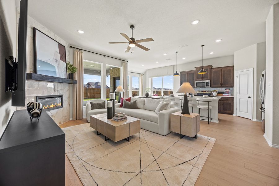 Furnished interior in a model home at El Dorado in Granbury (Image 12).