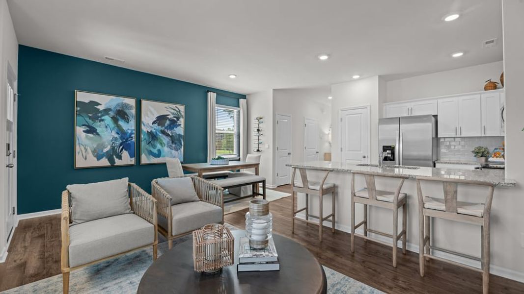 Furnished interior in a model home at Clock Road Townhomes in New Bern (Image 17).