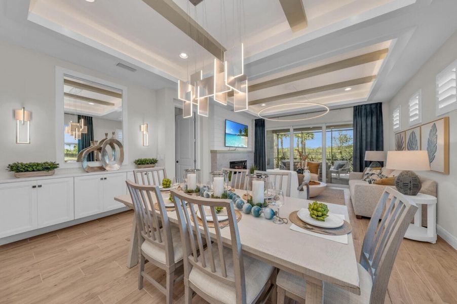Furnished interior in a model home at Reflection Villas at Watercolor Place in Bradenton (Image 120).