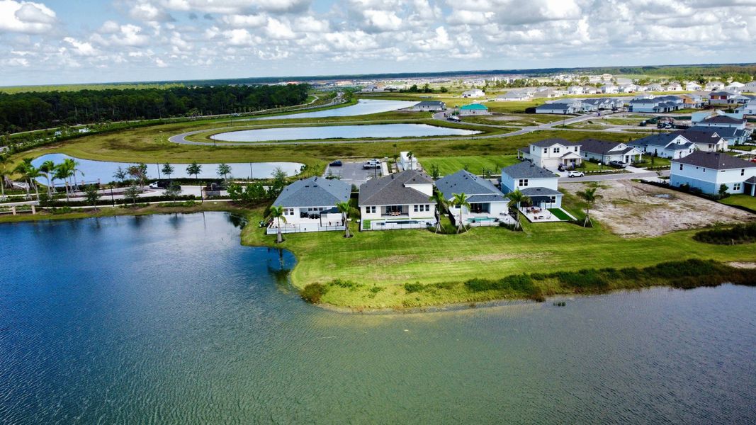 Aerial view of the The Sanctuary – Coastal Collection community in Punta Gorda, FL, showing layout and nearby surroundings (Image 12).