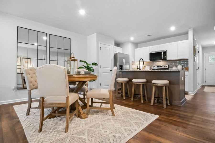Furnished interior in a model home at Silver Leaf in Dawsonville (Image 8). Furnished interior in a model home at Silver Leaf in Dawsonville (Image 8).