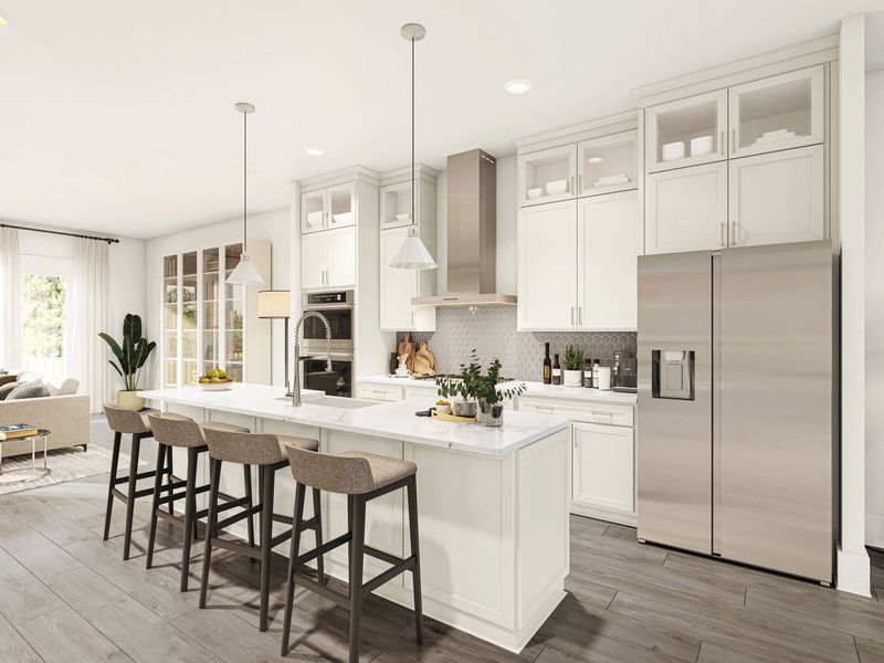 A stylish, open kitchen with modern finishes and plenty of space to entertain.