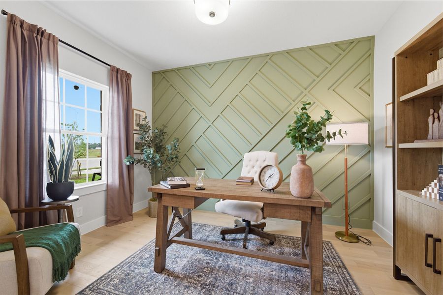 Furnished interior in a model home at Trails at Woodhaven Lakes in La Marque (Image 6).