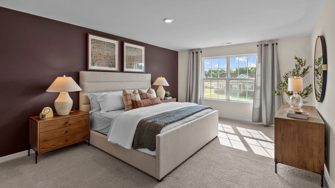 Furnished interior in a model home at The Preserve at Kinsley in Jamestown (Image 15).