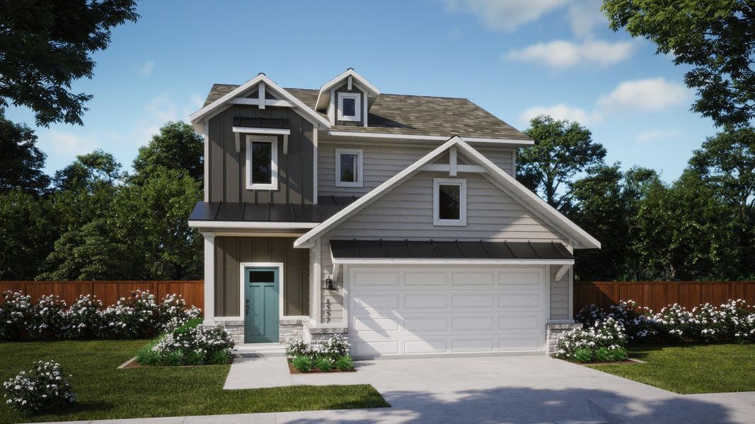 Elevation F | Addison at Village at Manor Commons in Manor, TX by Landsea Homes