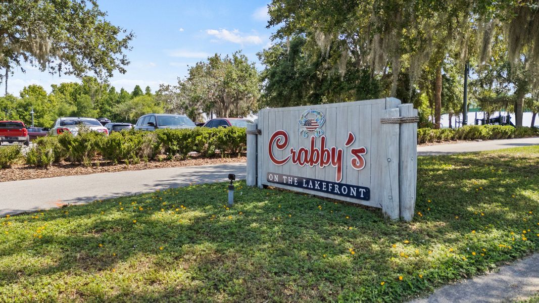 Crabby’s on the Lakefront — a St. Cloud favorite for waterfront dining near Lakefront Park near DRB Homes Cyrene at Harmony. Crabby’s on the Lakefront — a St. Cloud favorite for waterfront dining near Lakefront Park near DRB Homes Cyrene at Harmony.