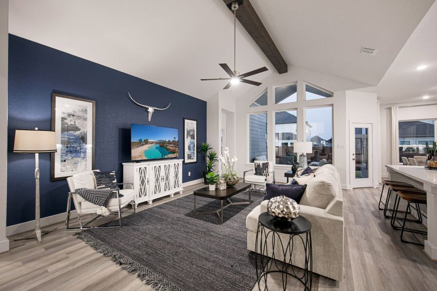 Furnished interior in a model home at Stillwater Ranch in San Antonio (Image 7).