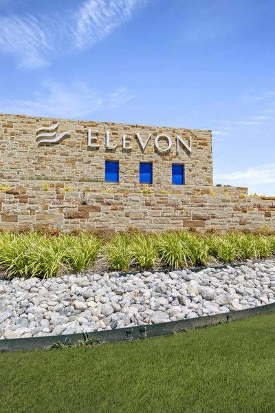 Entrance to the Elevon community in Lavon, TX, featuring signage and landscaping (Image 11).
