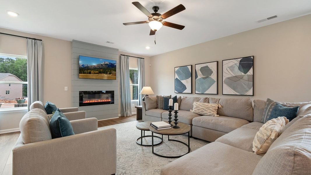 Furnished interior in a model home at Ridgewater in Loganville (Image 7).