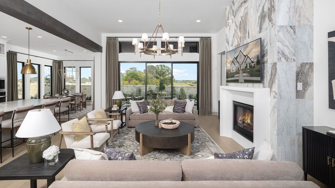 Furnished interior in a model home at Trinity Falls 60' in McKinney (Image 3). Furnished interior in a model home at Trinity Falls 60' in McKinney (Image 3).