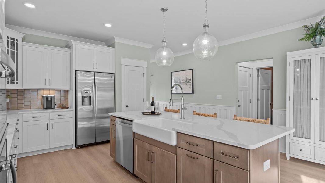 Furnished interior in a model home at Pelham Crossing in Greenville (Image 19). Furnished interior in a model home at Pelham Crossing in Greenville (Image 19).