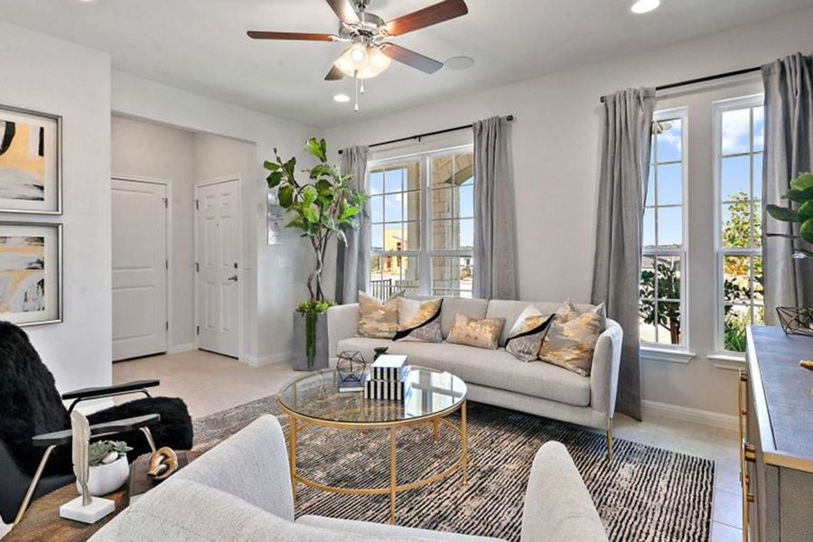 Furnished interior in a model home at Whisper Valley in Manor (Image 7). Furnished interior in a model home at Whisper Valley in Manor (Image 7).