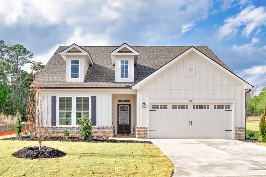 Front exterior of a home in the Enclave at Harbor Club community, located in Greensboro, GA (Image 5).