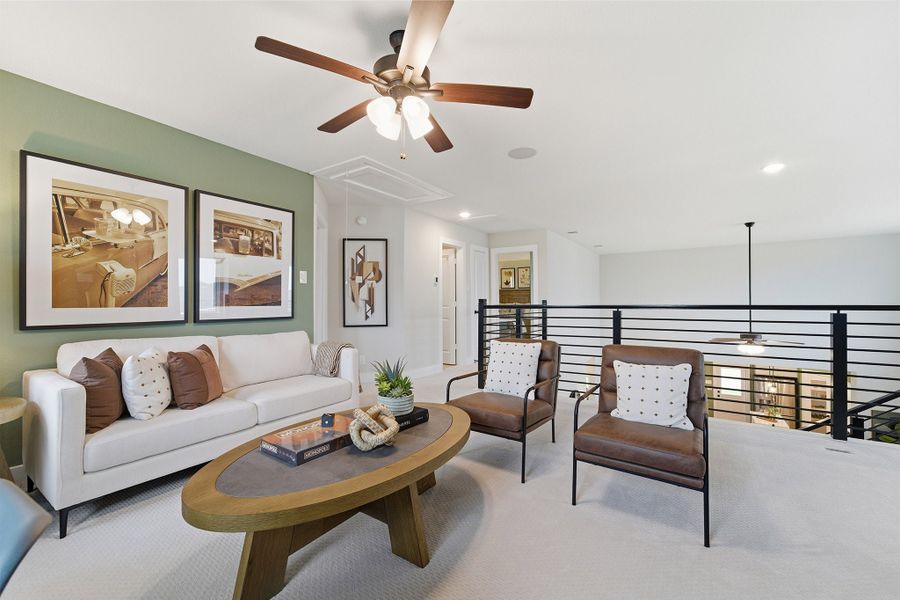 Furnished interior in a model home at Trails at Woodhaven Lakes in La Marque (Image 41).