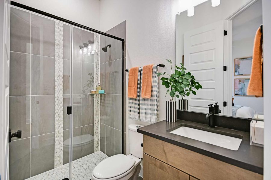 Furnished interior in a model home at Flora in Hutto (Image 29).