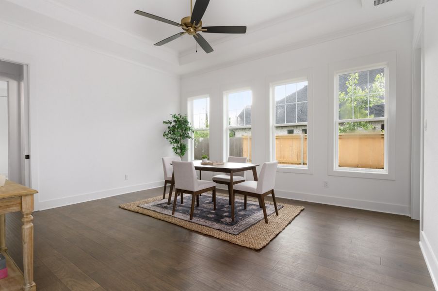 Furnished interior in a model home at Pebble Creek in College Station (Image 23). Furnished interior in a model home at Pebble Creek in College Station (Image 23).
