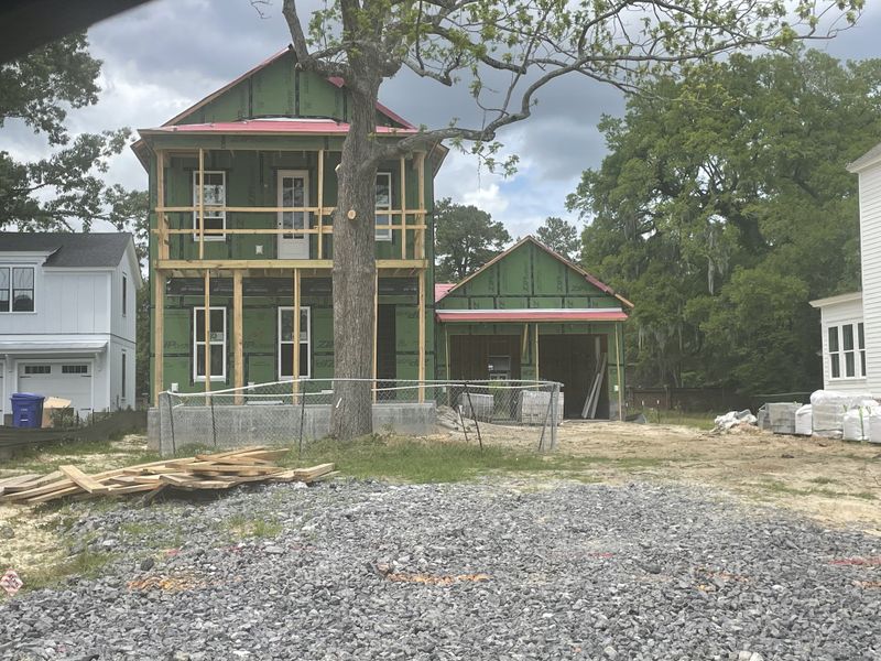 A new construction home with green sheathing in The Settlement at Ashley Hall by Homes by Dickerson (Charleston, SC). A new construction home with green sheathing in The Settlement at Ashley Hall by Homes by Dickerson (Charleston, SC).