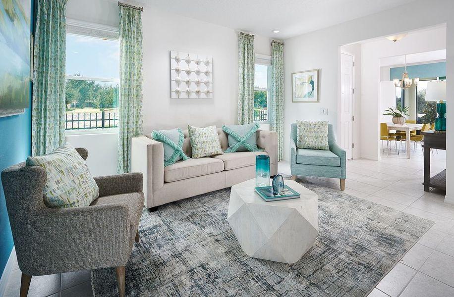 Furnished interior in a model home at Liberty Station in Orange City (Image 17).