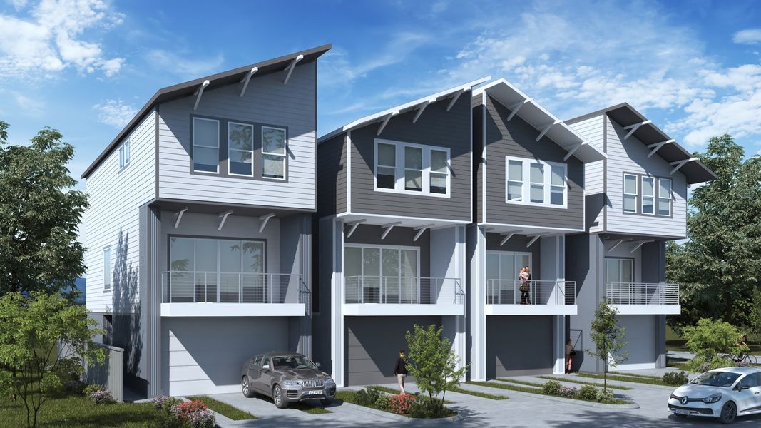 Architectural rendering of home exteriors planned for Edwards in The Woodlands, TX (Image 3).