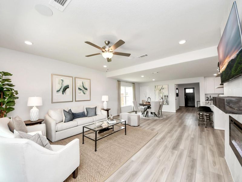 Furnished interior in a model home at Sunterra in Katy (Image 19).
