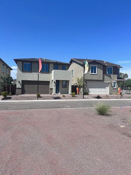 Modern two-story homes with clean lines and neutral tones in Mandarin at Citrus Park by Landsea Homes (Goodyear, AZ).