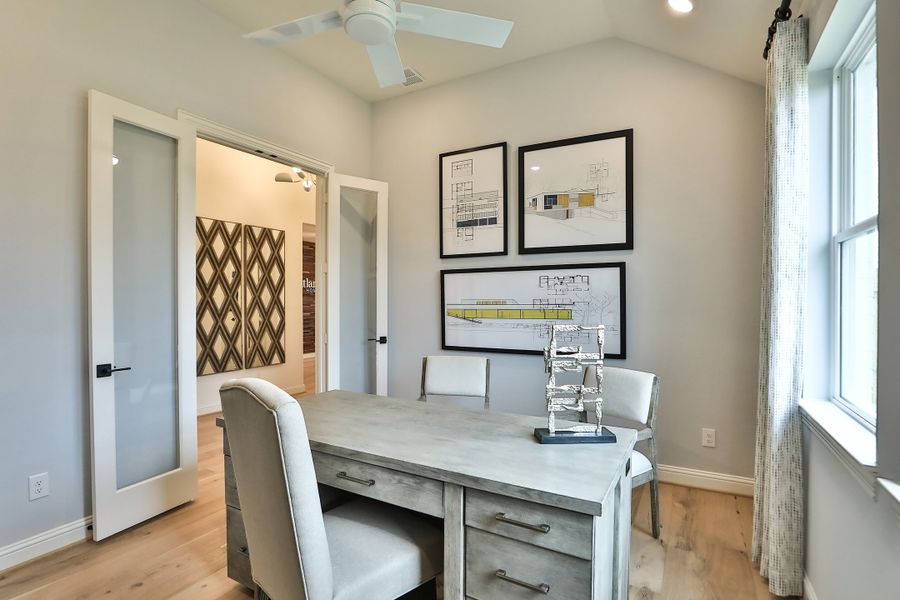 Furnished interior in a model home at Brewster Pointe in College Station (Image 9). Furnished interior in a model home at Brewster Pointe in College Station (Image 9).