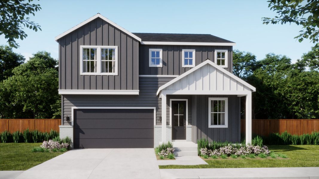 Front exterior of a home in the Trumark Homes at Tanterra community, located in Parker, CO (Image 15).