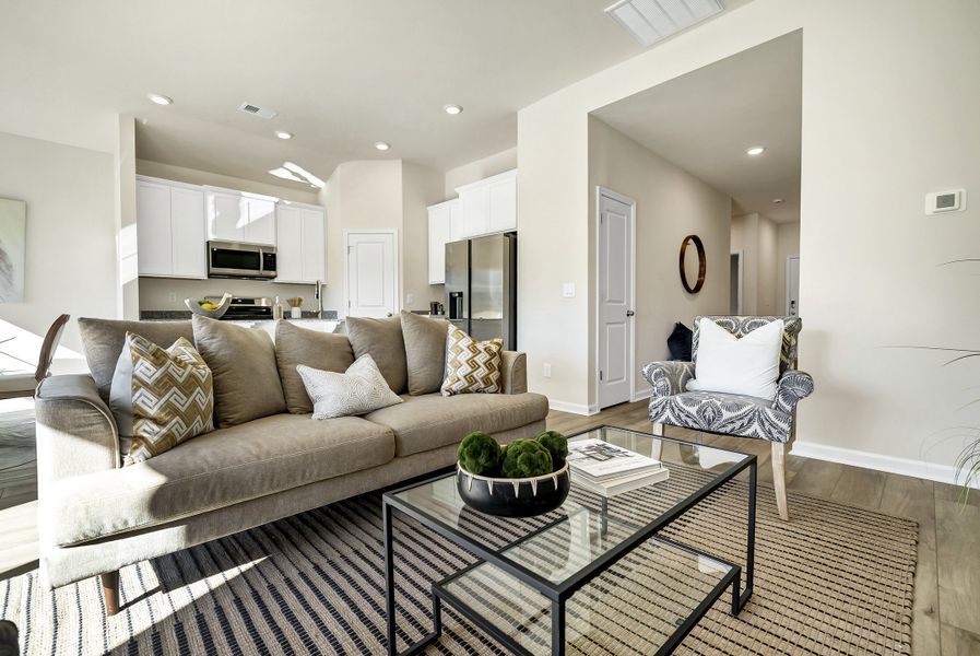 Furnished interior in a model home at Portrait Hills in Aiken (Image 59).
