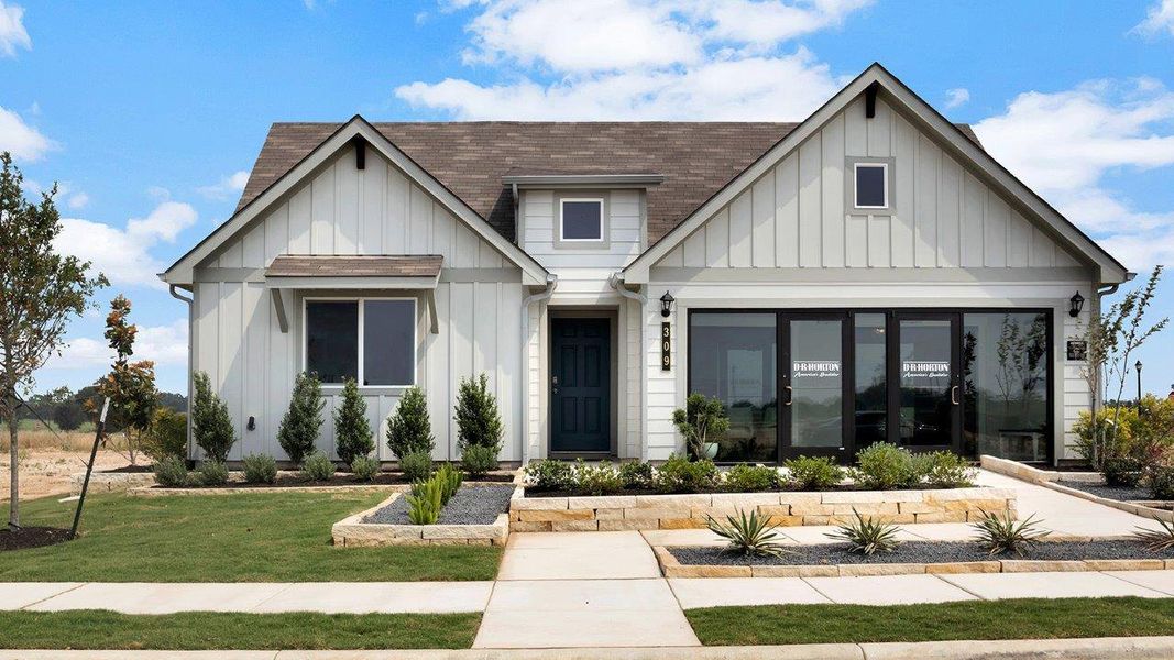 Front exterior of a home in the Cornerstone community, located in Rockdale, TX (Image 1).