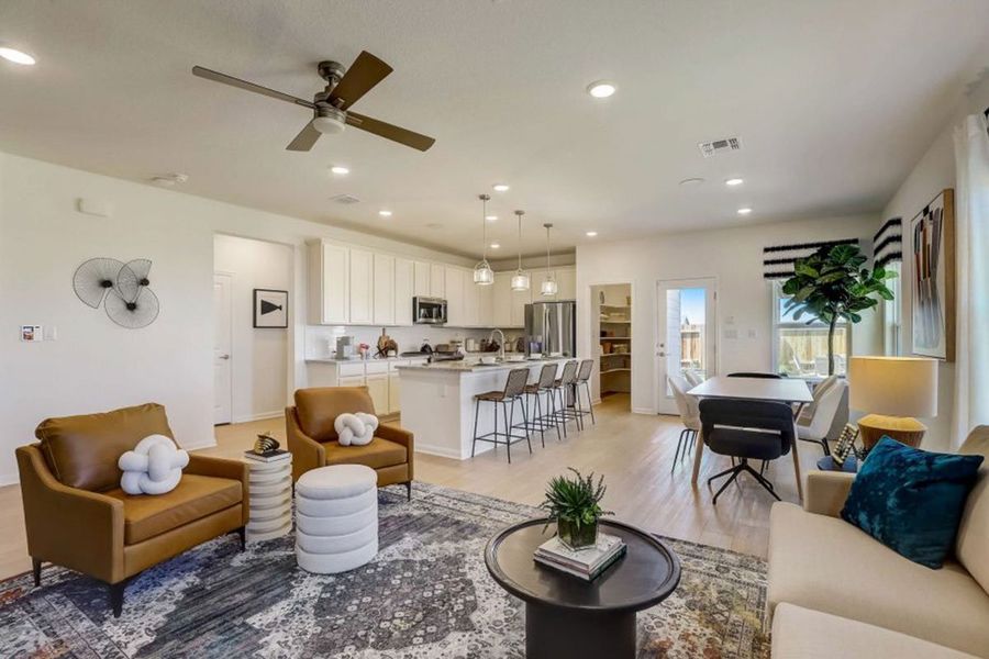Furnished interior in a model home at Village at Three Oaks in Seguin (Image 21).