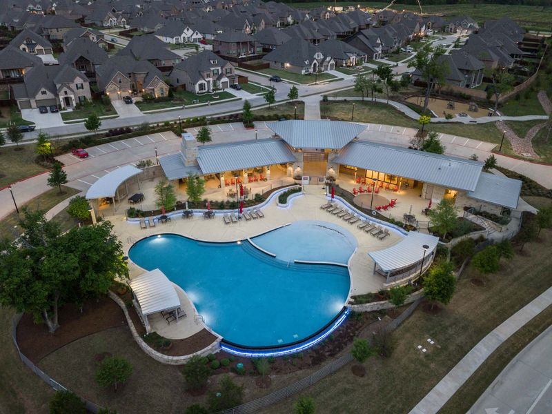 Aerial view of the Trinity Falls community in McKinney, TX, showing layout and nearby surroundings (Image 10).