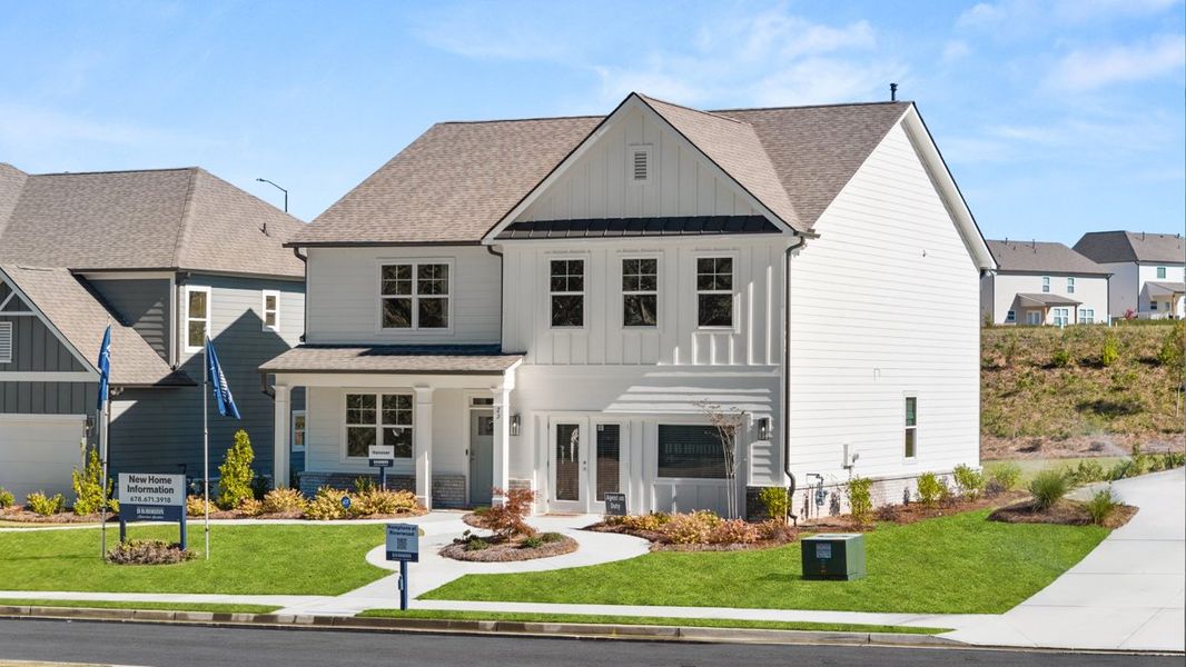 Front exterior of a home in the Hamptons at Riverwood South community, located in Dallas, GA (Image 3).