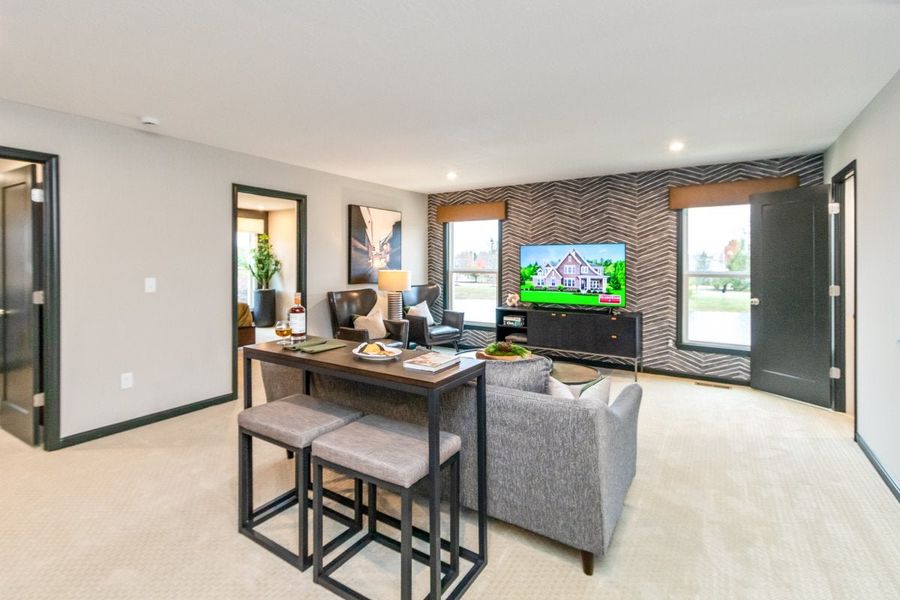 Furnished interior in a model home at Windcrest Farms in Louisville (Image 22).