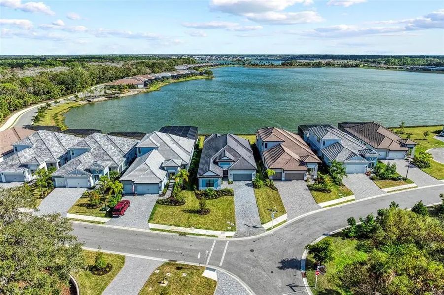 Aerial view of the The Alcove at Waterside community in Sarasota, FL, showing layout and nearby surroundings (Image 13). Aerial view of the The Alcove at Waterside community in Sarasota, FL, showing layout and nearby surroundings (Image 13).