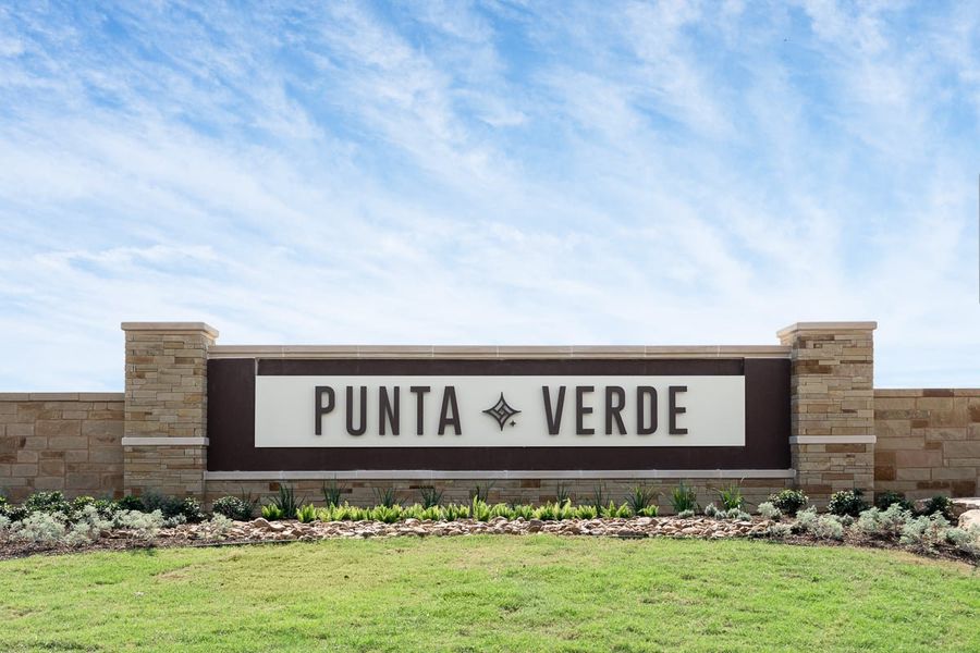 Entrance to the Punta Verde community in Converse, TX, featuring signage and landscaping (Image 2).