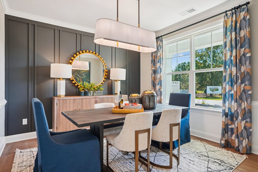 Furnished interior in a model home at Sauls Landing in Zebulon (Image 9). Furnished interior in a model home at Sauls Landing in Zebulon (Image 9).