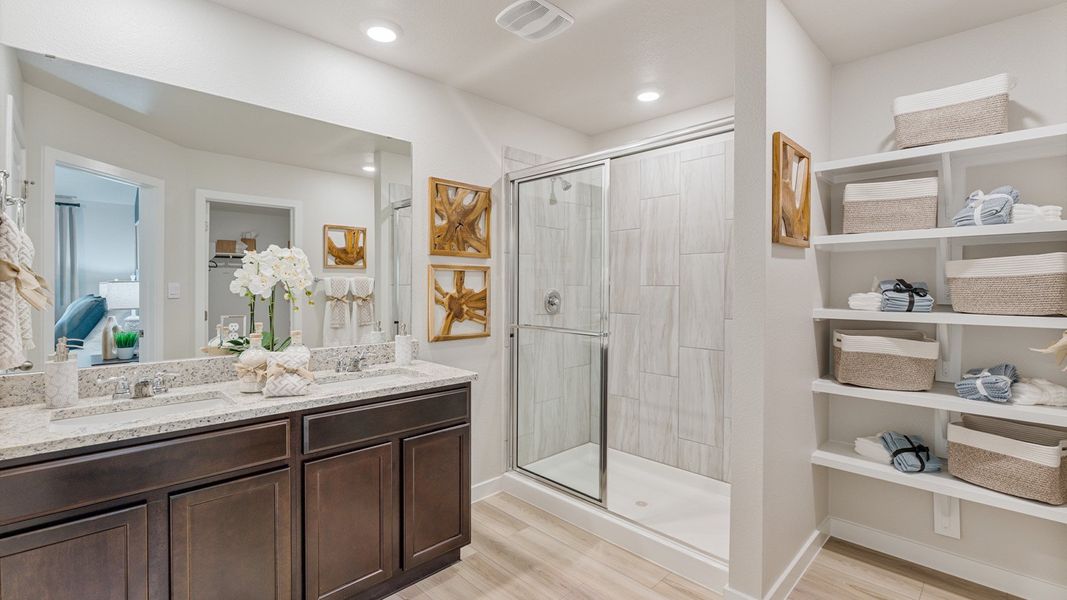 Furnished interior in a model home at Bridges Mill in Corpus Christi (Image 28).