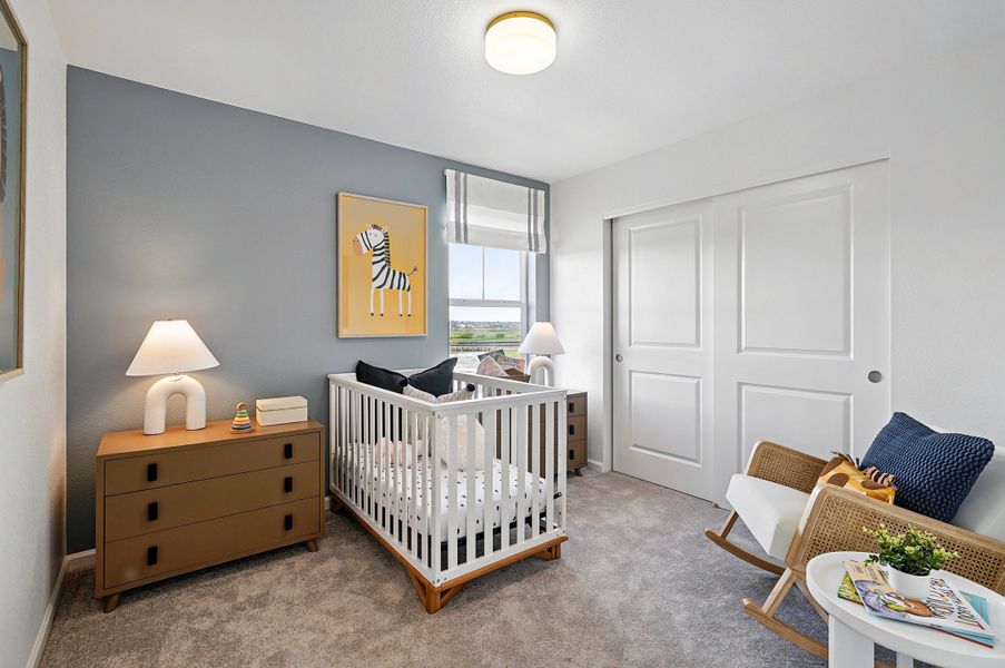 Furnished interior in a model home at Parterre Horizon Collection in Thornton (Image 31).