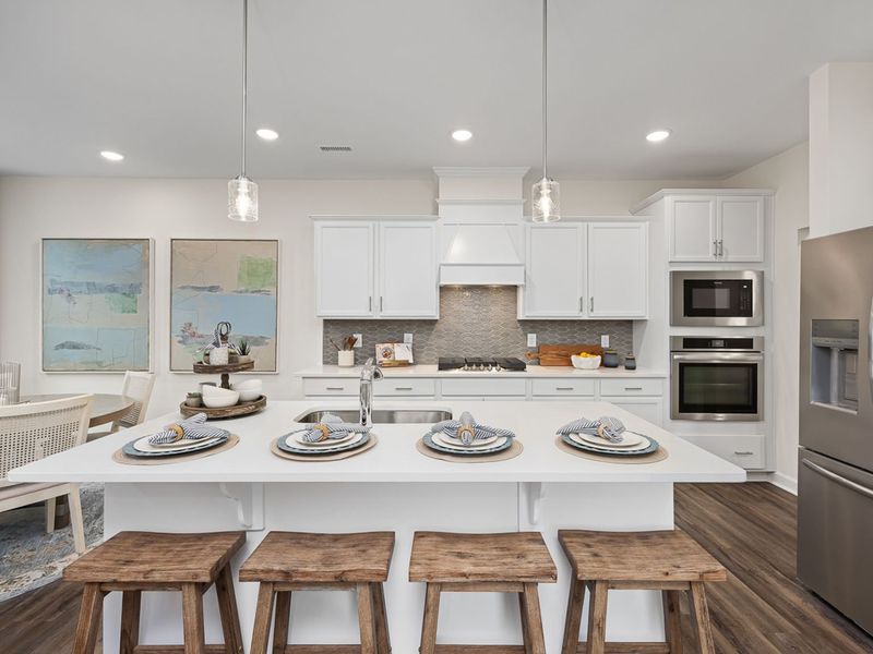Furnished interior in a model home at Gregory Village Townhomes in Lillington (Image 2).