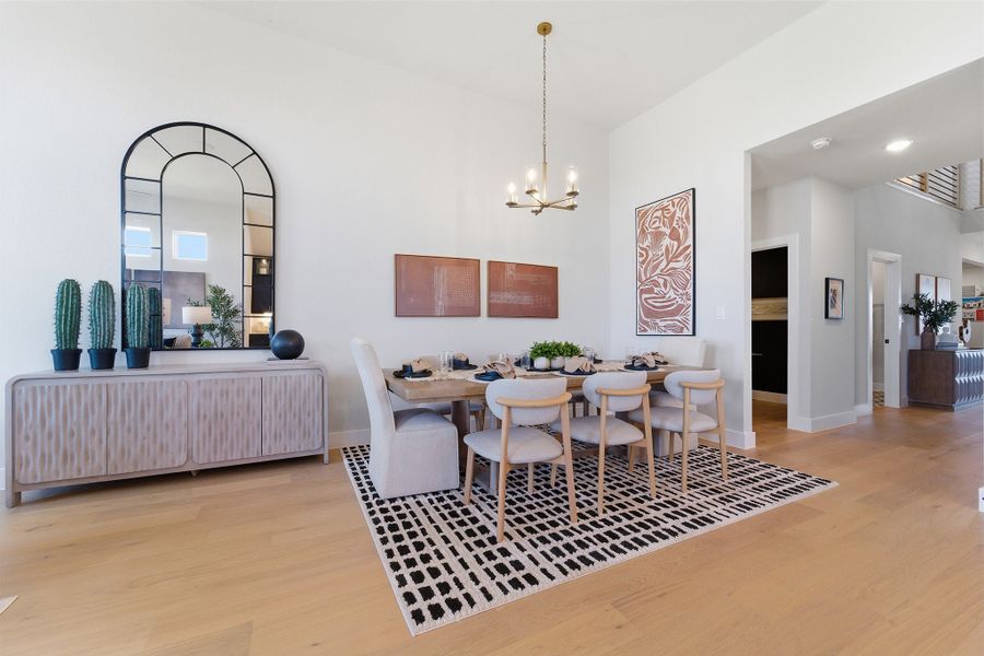 Furnished interior in a model home at Lariat in Liberty Hill (Image 22).
