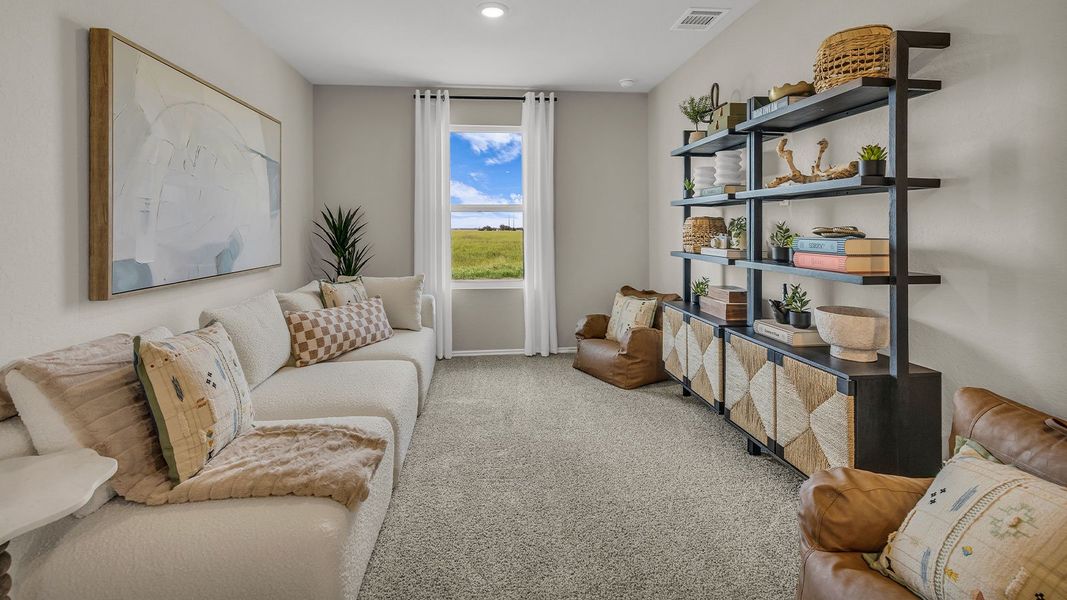 Furnished interior in a model home at Sunset Oaks in Maxwell (Image 29).