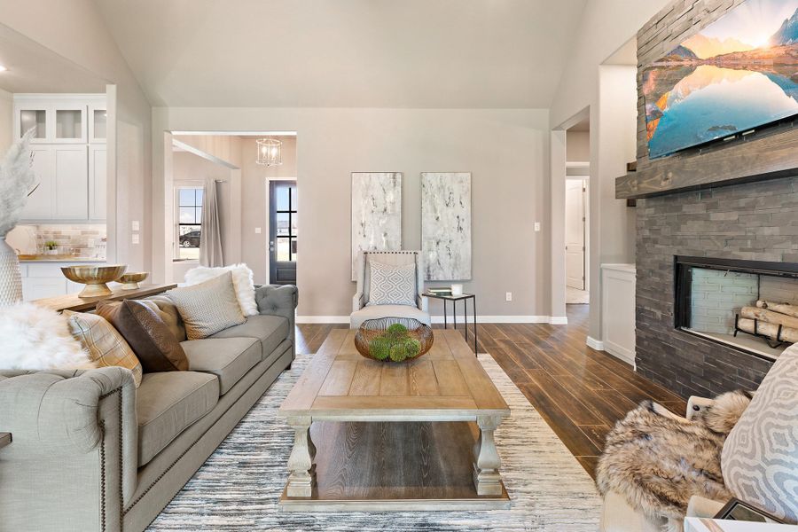 Furnished interior in a model home at Vintage Oaks in Weatherford (Image 60).