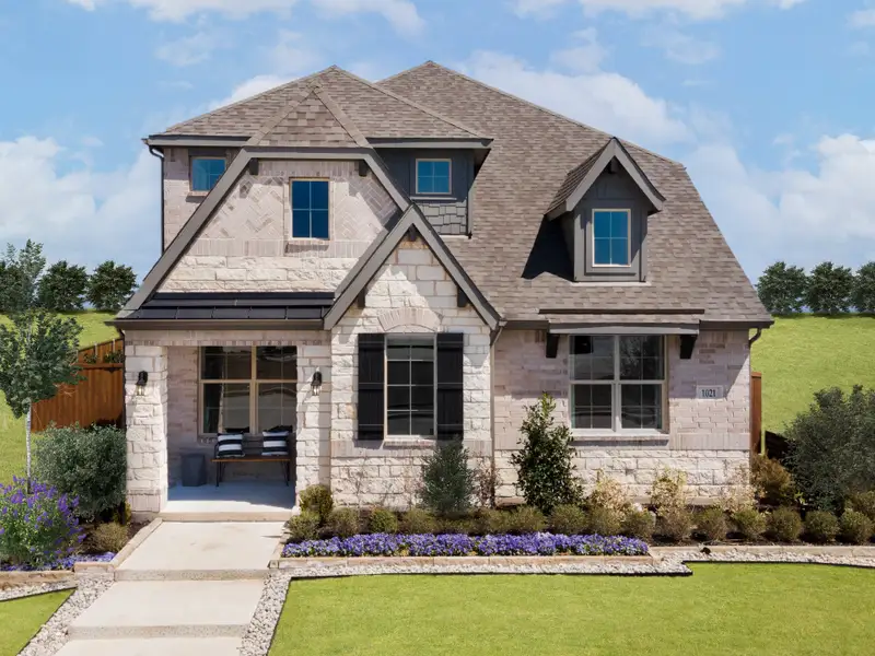 Front exterior of a home in the Wildflower Ranch community, located in Justin, TX (Image 3).