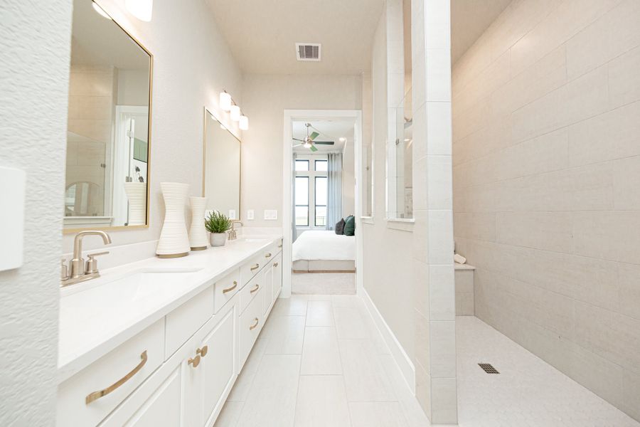 Furnished interior in a model home at The Highlands in Porter (Image 6).