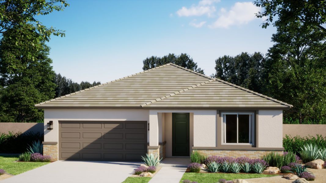 Front exterior of a home in the Wildera – Valley Series community, located in Queen Creek, AZ (Image 5).