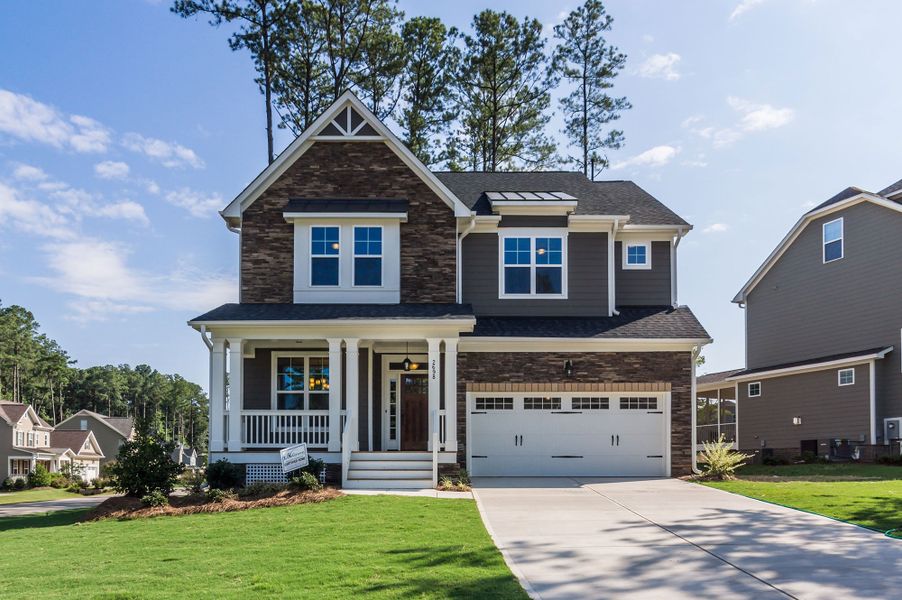 Front exterior of a home in the Brighton Forest - Apex - Robuck Homes community, located in Garner, NC (Image 15).
